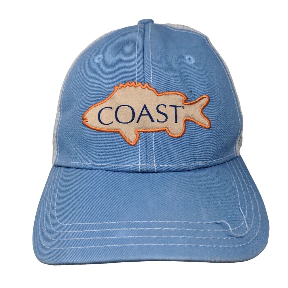 Coast Fish Snapback Mesh Back Trucker Hat Blue OSFM Colorblock